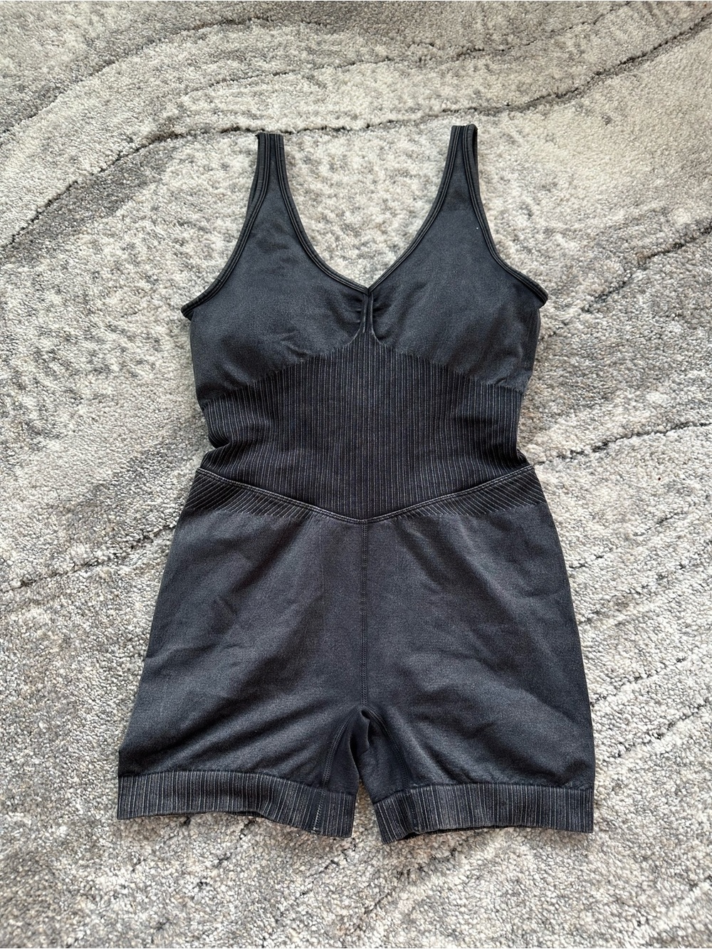 JoyLab Black Ribbed Knit Romper